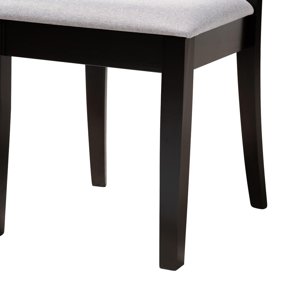 Baxton Studio Minette Side Chair with Grey Cushion in Espresso Brown (Set of 2), , large
