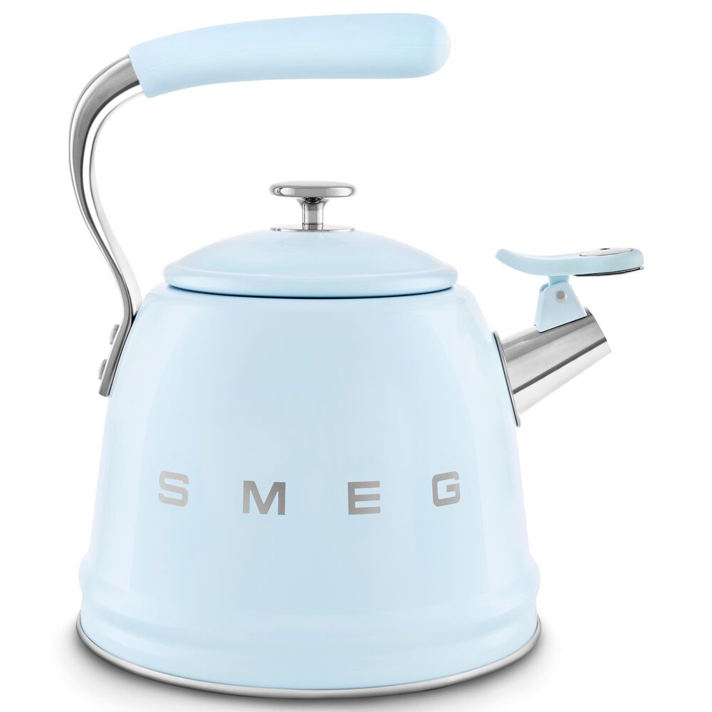 SMEG 2.3L Retro Style Electric Whistling Kettle in Pastel Blue, , large