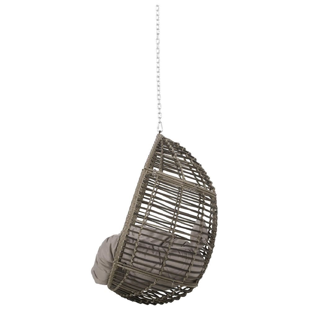 Noble House Morris Patio Hanging Chair in Gray, , large