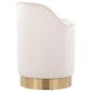 Lumisource Marla Vanity Stool with Cream Upholstered in Gold, , large