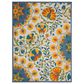 Nourison Aloha 9" x 12" Blue, Yellow, Orange, Green and White Indoor/Outdoor Area Rug, , large