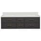 Lexora Home Castor 60" Double Bathroom Vanity in Black with 2 cm White Quartz Top and Rectangular Sinks, , large