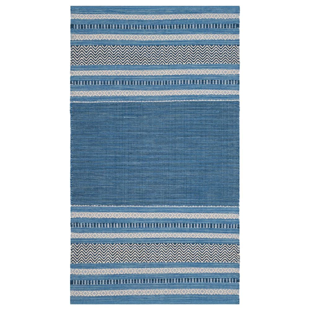 Safavieh Montauk MTK214A 3" x 5" Blue and Grey Area Rug, , large