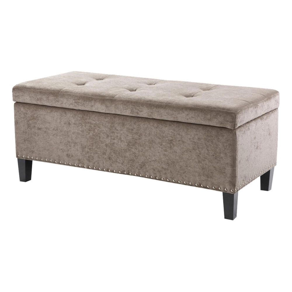 Hampton Park Madison Park Bench Storage Ottoman With Tufted Top In Taupe, , large