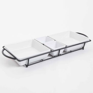 Gibson Home 5-Piece Gracious Dining Tidbit Dish Set in White, , large