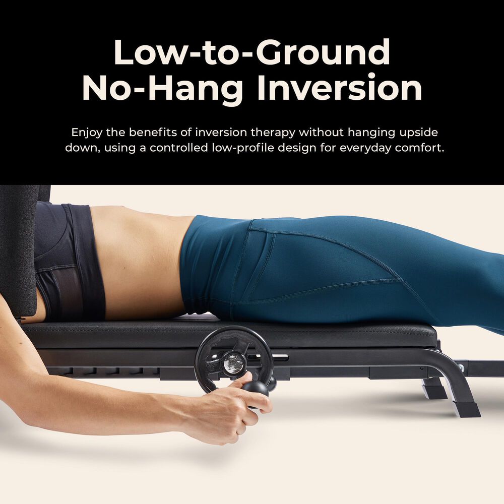 Sunny Health &amp; Fitness Adjustable Stretch and Decompression Table in Black, , large