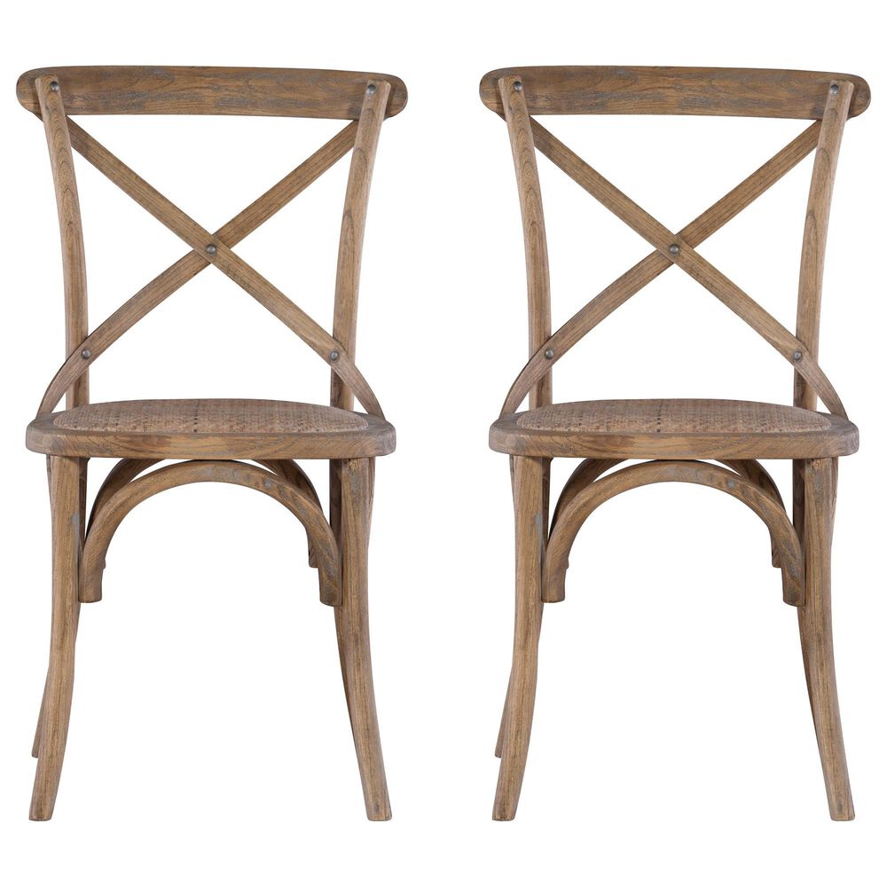 Linon Home Decor Helia Side Chair in Weathered Grey Wash (Set of 2), , large