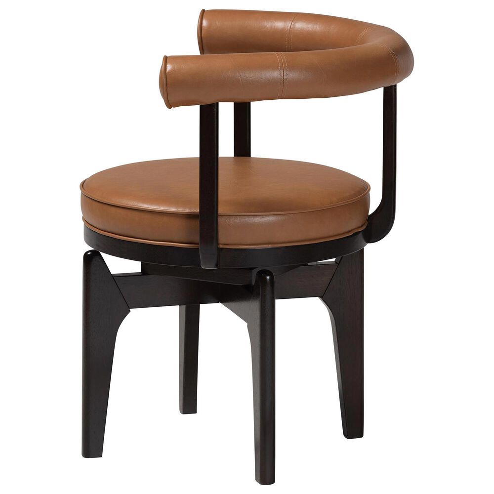 Baxton Studio Delacruz Swivel Arm Chair in Black, , large