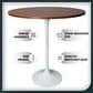 Leisuremod LeisureMod Verve Collection Modern Bar Height Table White Base with 36 Round Cognac Brown MDF Top, , large