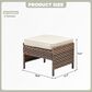 Hearth and Haven Patio Wicker Ottoman with Open Base Design in Beige (Set of 2), , large
