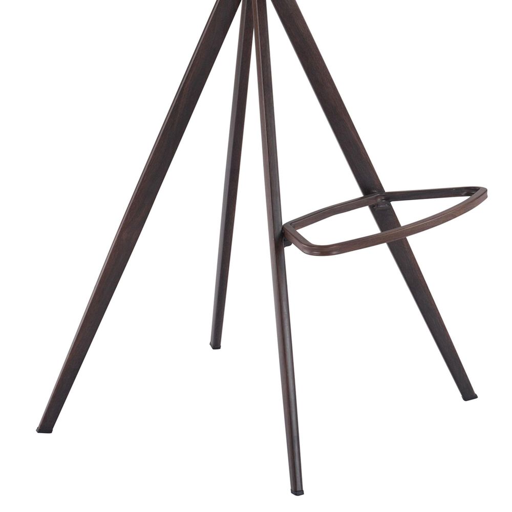 Zuo Modern Aki Bar Stool in White and Dark Brown &#40;Set of 2&#41;, , large