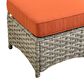 HOMLUX 2-Piece Outdoor Wicker Ottoman Set with Cushion in Orange, , large