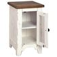 Ashley Wystfield Chairside Table in Vintage White and Warm Brown, , large
