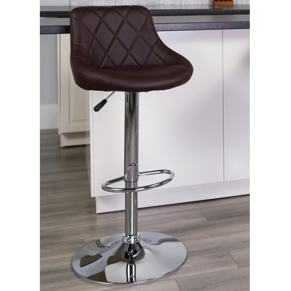 Flash Furniture Adjustable Barstool in Brown, , large