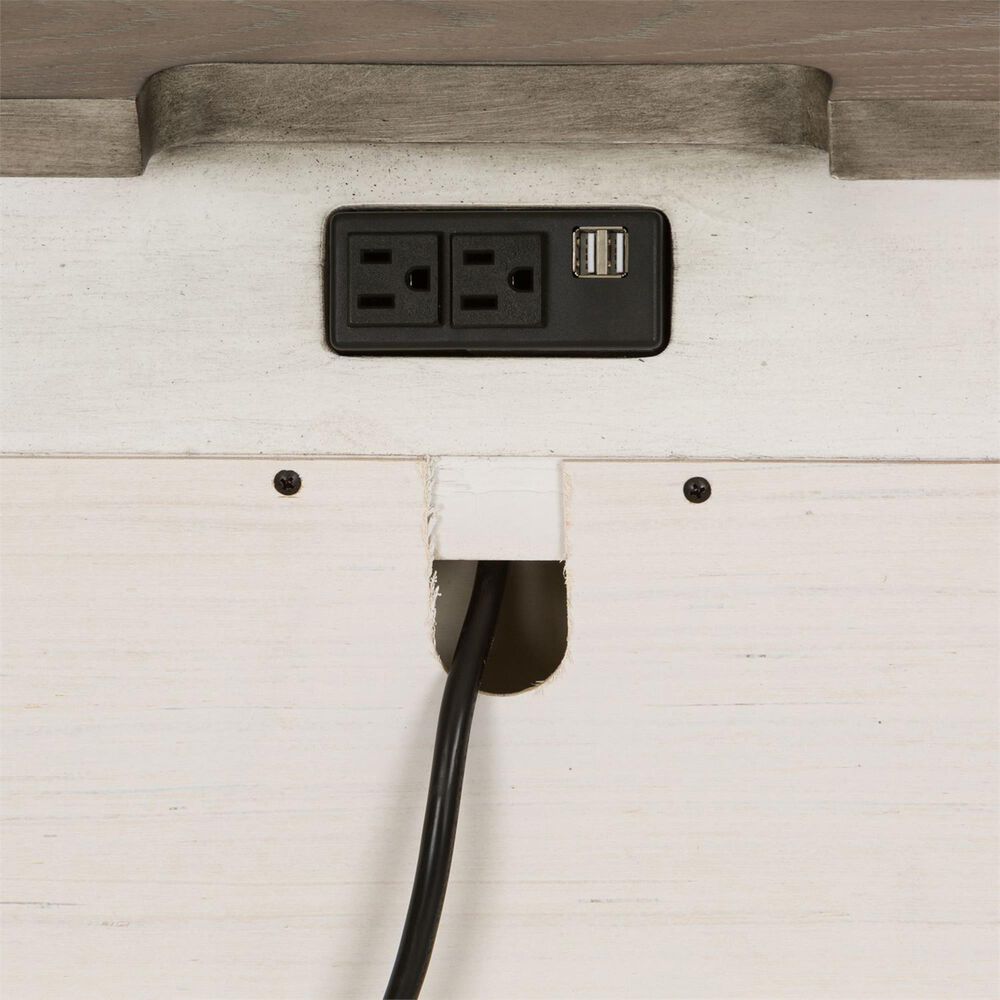 Belle Furnishings Abbey Park 2 Drawer Nightstand with Charging Station in White, , large