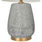 Creative Coop Oslo Textured Stoneware Table Lamp in Blue and Gold, , large