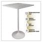 Leisuremod LeisureMod Verve Collection Modern Bar Height Table White Base with 27 Square Marbleized White Laminated  Top, , large