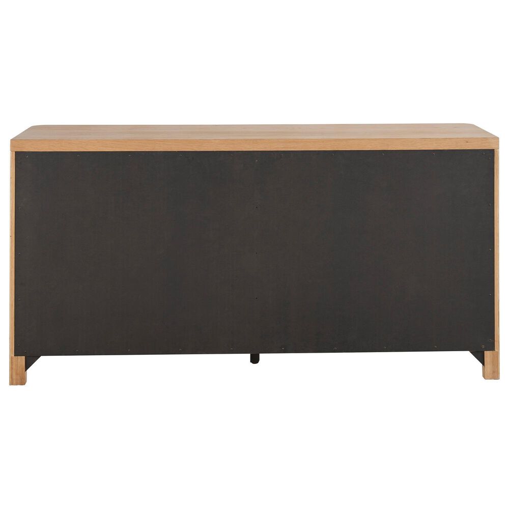 Universal Furniture Modern Walker California King Panel Bed with Dresser and Nightstand in Natural Oak with AC Outlets and USB Ports, , large