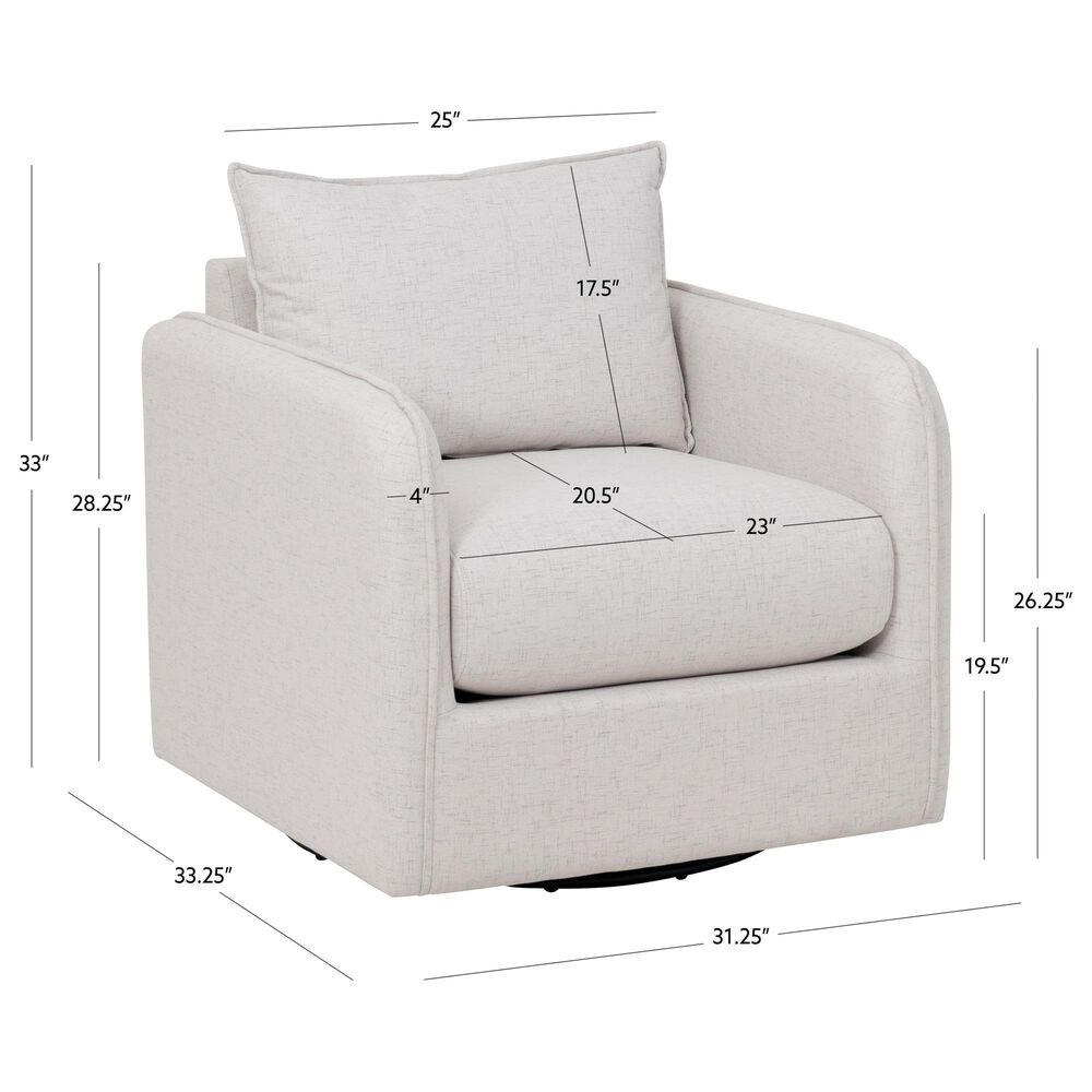 Linon Home Decor Bianca Swivel Accent Chair in Bone, , large