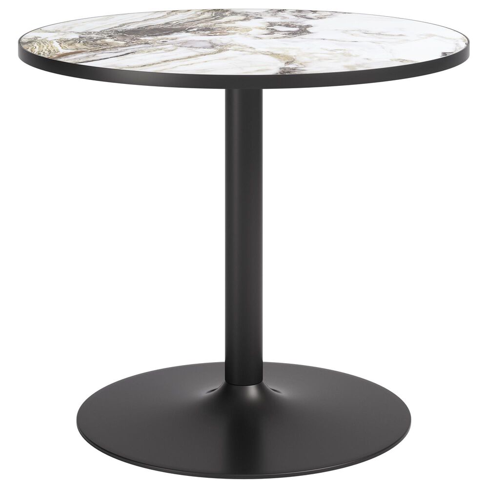 Zuo Modern Batu 35" Round Dining Table in Gray, Black and White - Table Only, , large