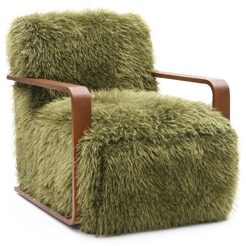 Furniture of America Neyra Long-Haired Accent Chair in Green, , large