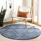 Safavieh Micro-Loop MLP608N 5" Round Navy and Ivory Area Rug, , large