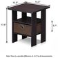 HOMLUX 1-Drawer End Table in Dark Walnut, , large