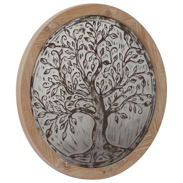 Maple and Jade 24" x 24" Tree Wall Decor in Brown and White, , large
