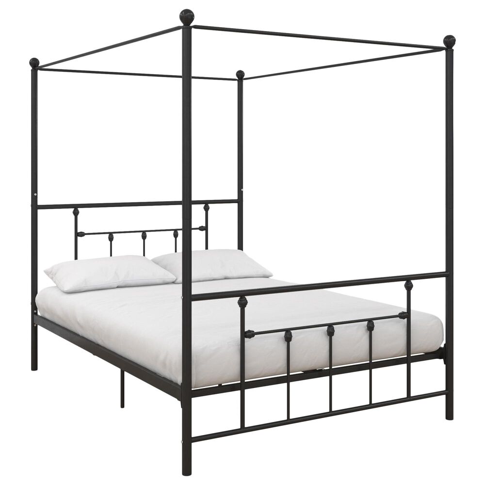 DHP Mia Queen Canopy Bed in Black, , large