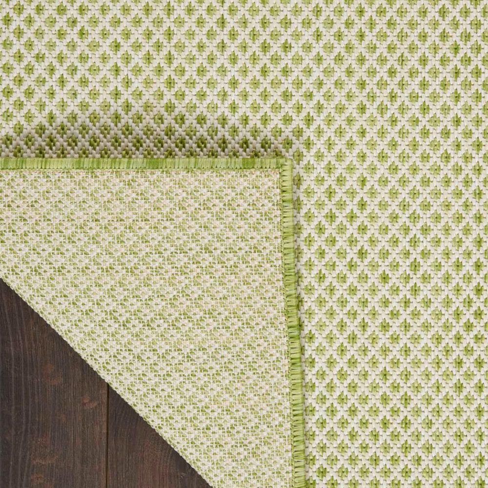 Nourison Courtyard Ivory and Green 8&#39; x 10&#39; Indoor/Outdoor Area Rug, , large