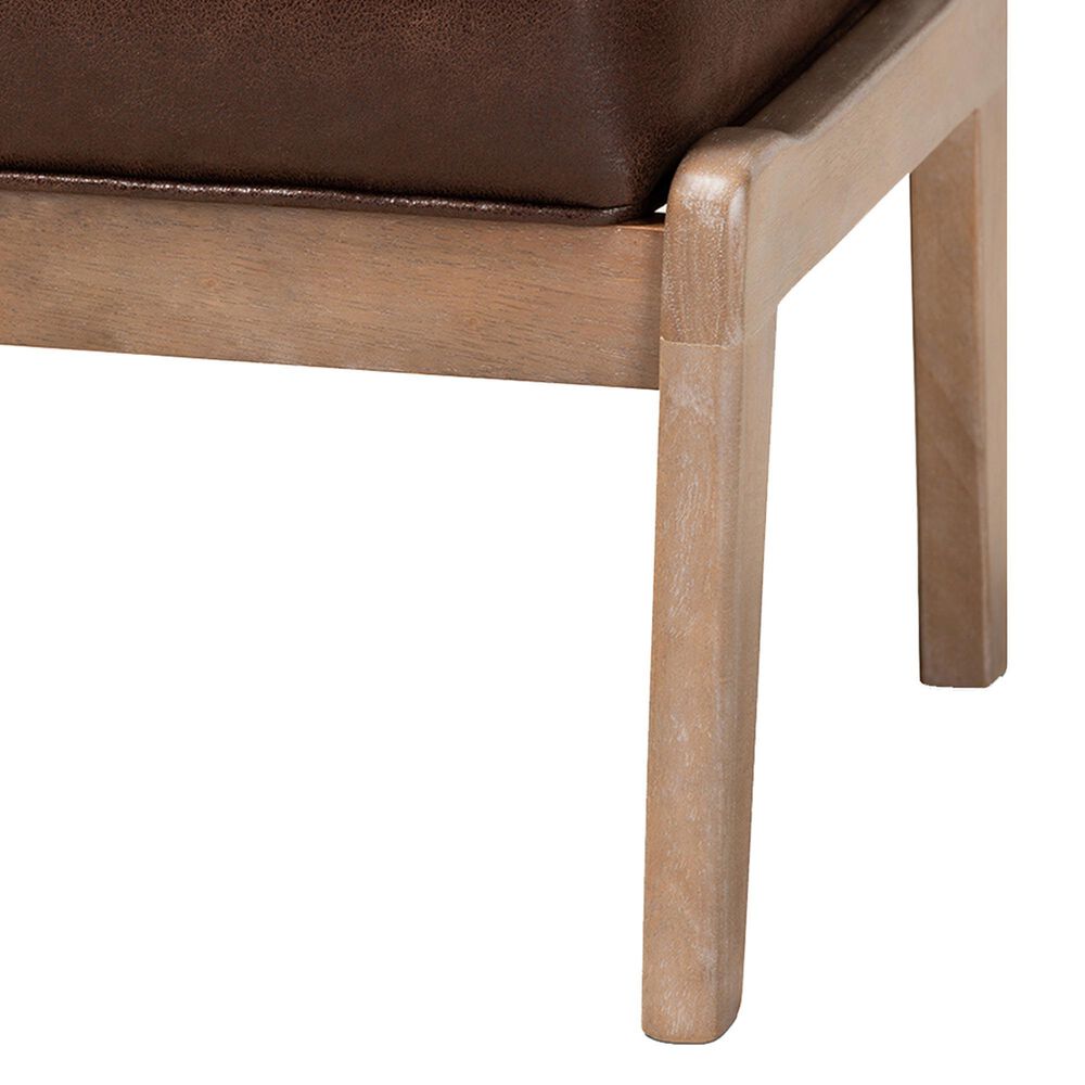 Baxton Studio Sigrid Upholstered Ottoman in Dark Brown, , large