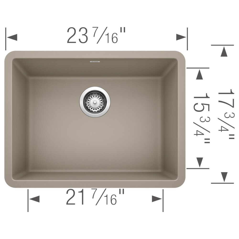 Blanco Precis 24&quot; Single Bowl Kitchen Sink in Truffle, , large