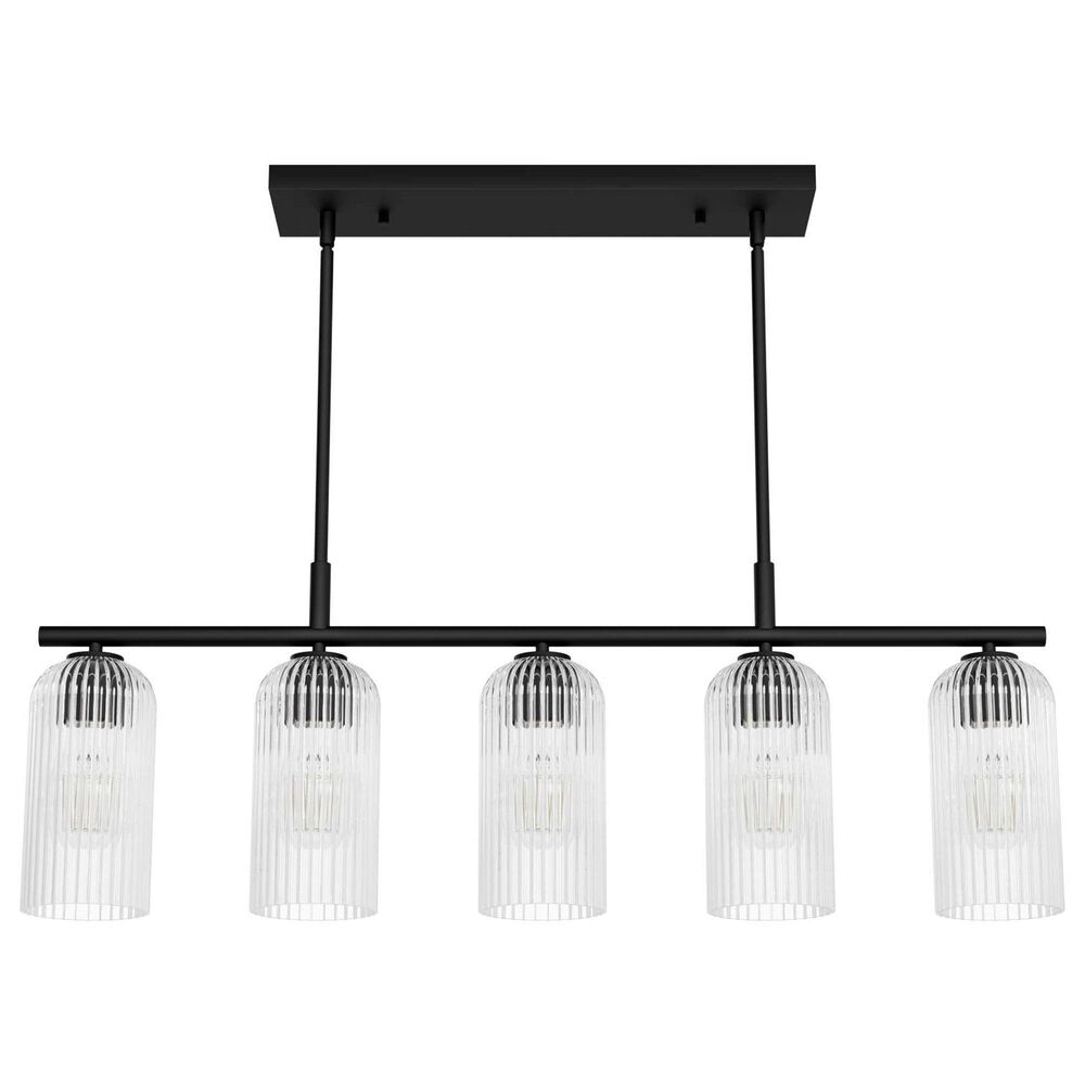 Hunter Beverly Glen Jasmine Roth 5-Light Island Chandelier in Matte Black, , large