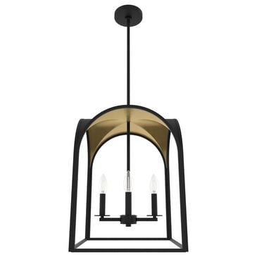 Hunter Dukestown 15" 4-Light Lantern Pendant in Natural Iron and Gold Leaf, , large