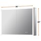 Lexora Home Mesa 36" x 28" LED Mirror Medicine Cabinet with Defogger in Aluminium, , large
