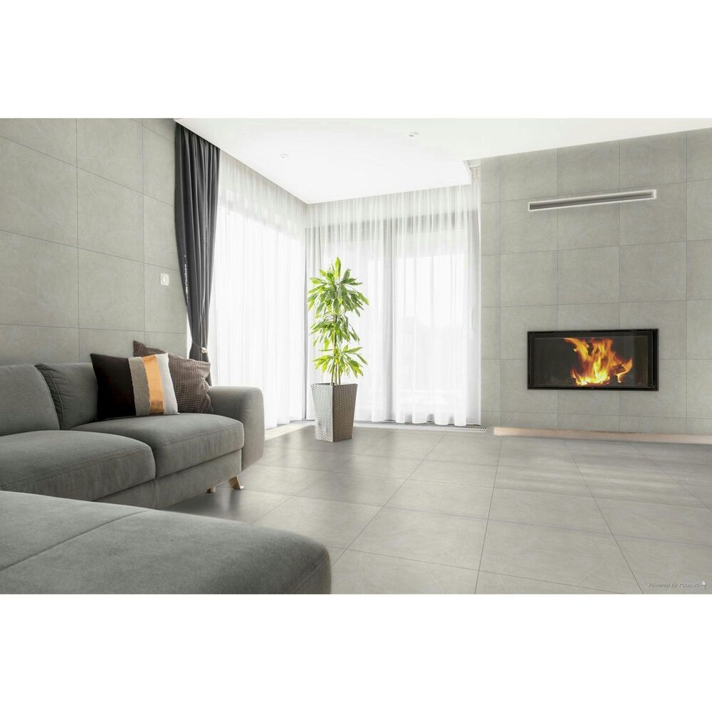 Emser Sterlina II Silver 24&quot; x 24&quot; Matte Porcelain Tile, , large