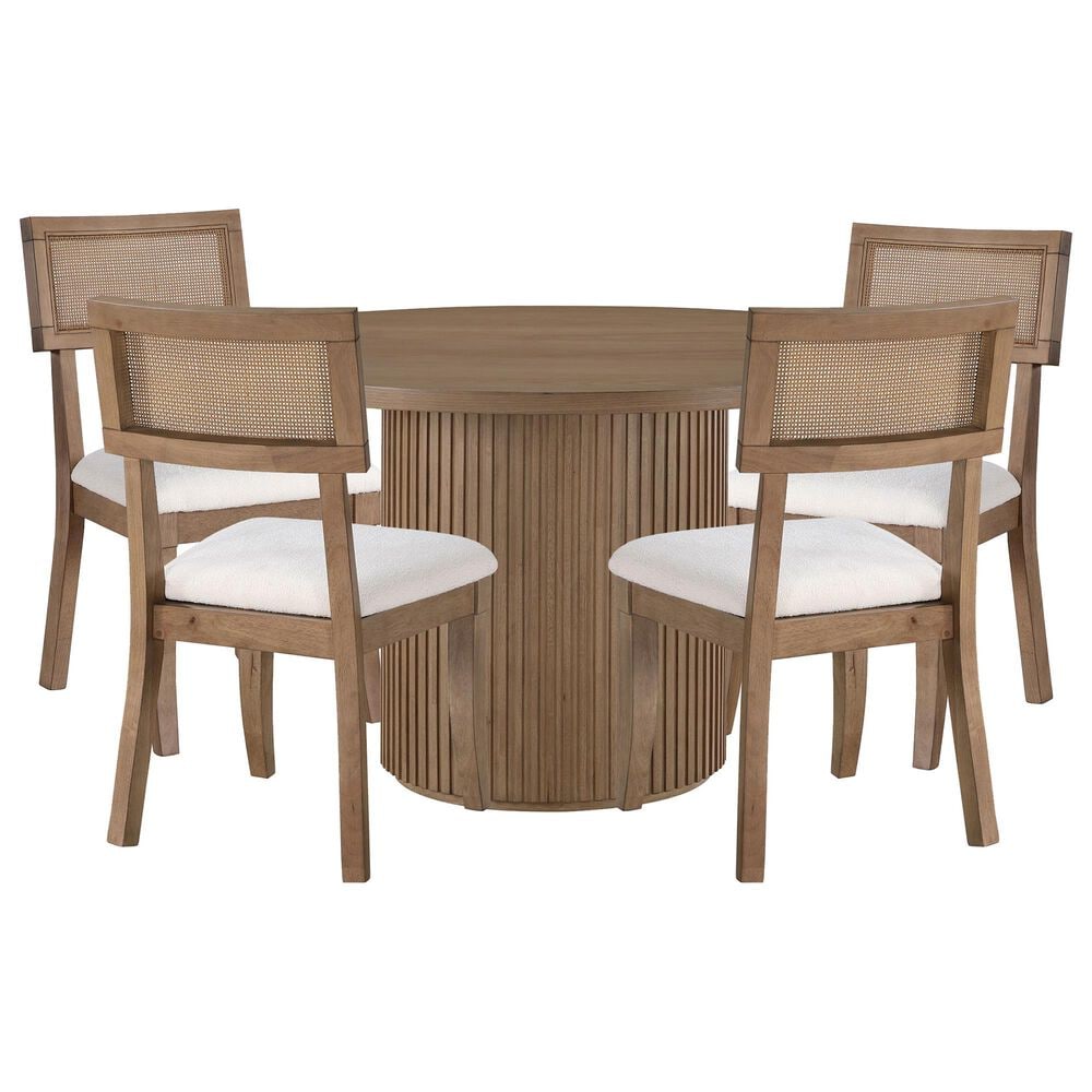 Crystal City Colvin 5-Piece Round Dining Set in Toffee, , large