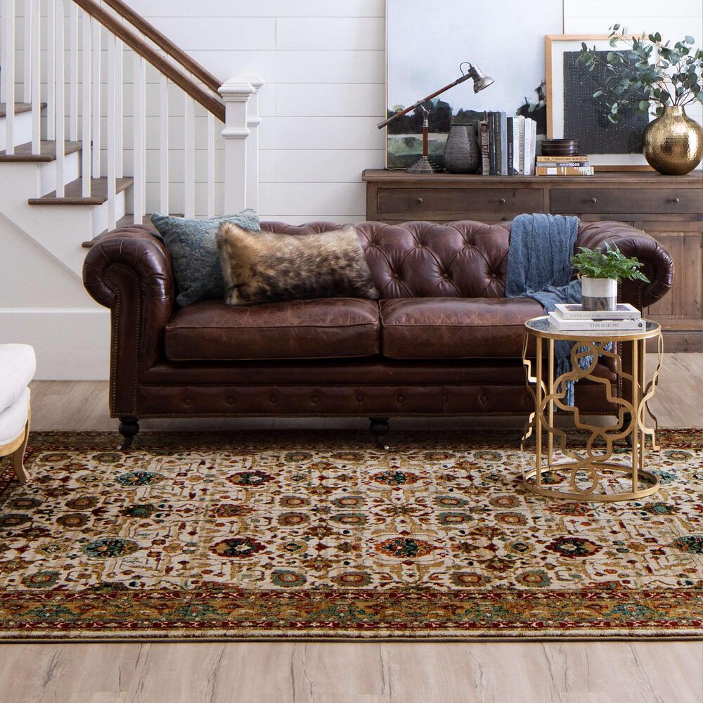 Karastan Spice Market Keralam Cream 5'3" x 7'10" Area Rug, , large
