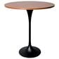 Leisuremod LeisureMod Verve Collection Modern Bar Height Table Black Base with 36 Round Cognac Brown MDF Top, , large