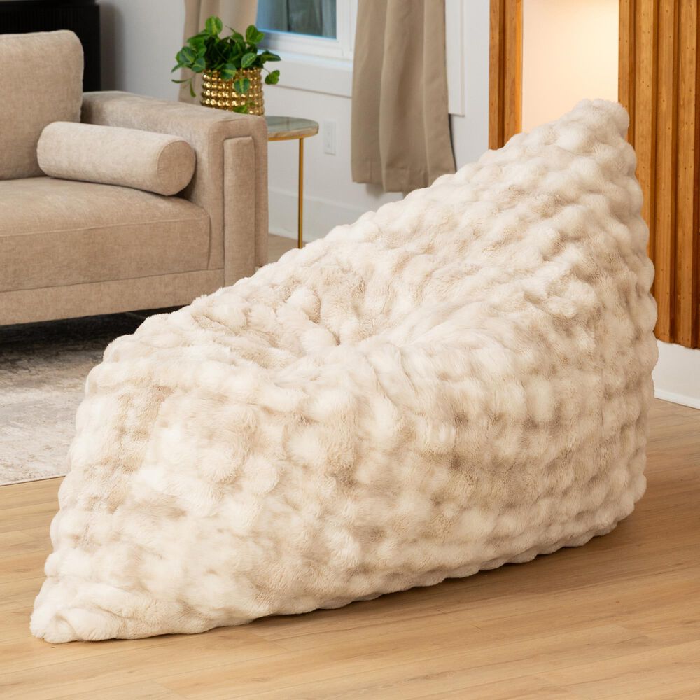Jaxx LoungePuff Floor Bean Bag Cushion in Phantom Cream, , large