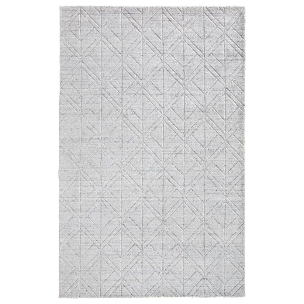 Feizy Redford 8847F 9" x 12" White and Silver Area Rug, , large