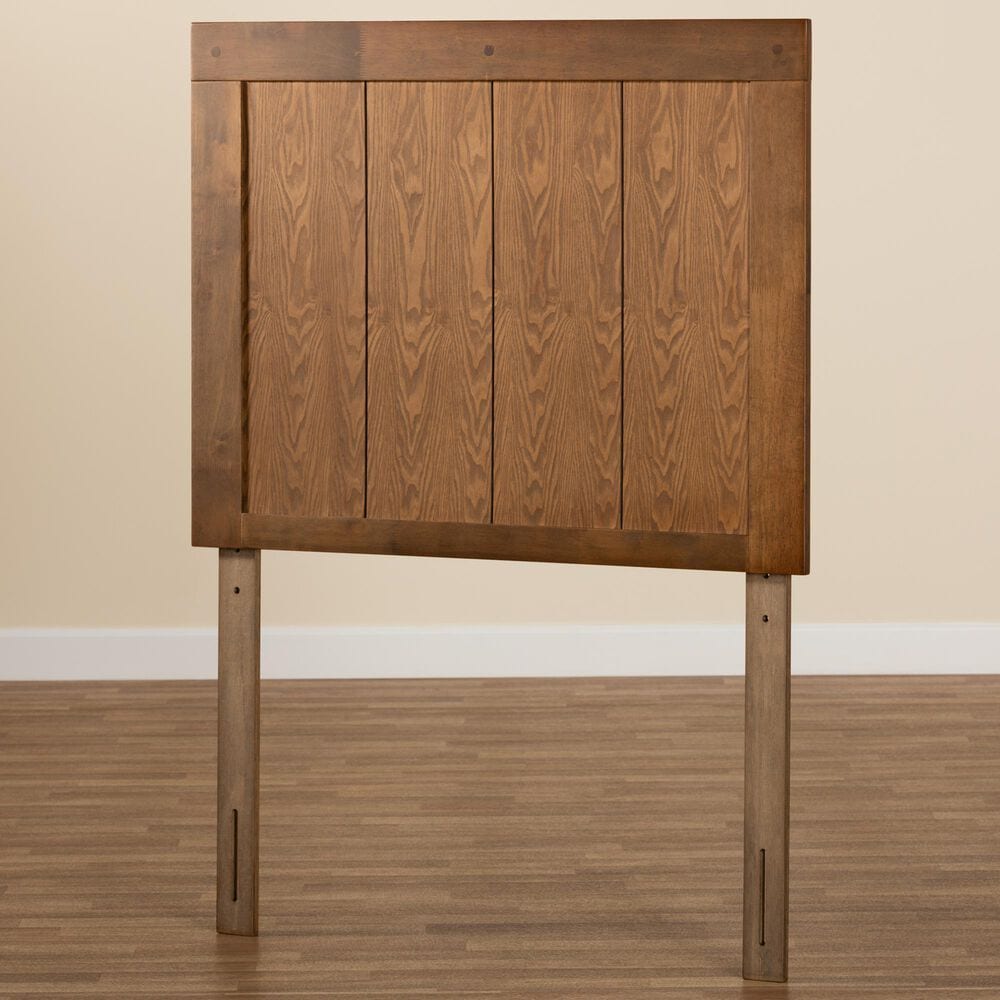 Baxton Studio Patwin Twin Panel Headboard in Ash Walnut, , large