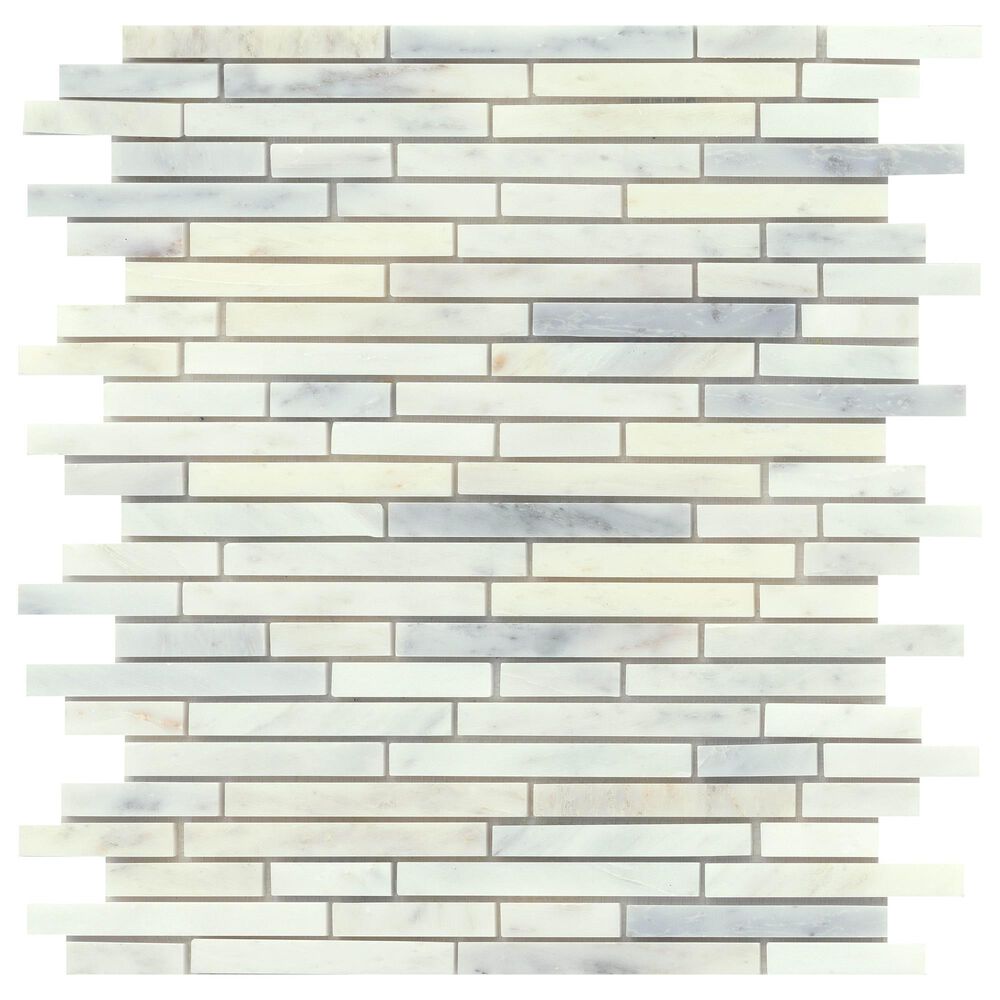 Emser Winter Frost 12" x 13" Marble Mosaic Sheet, , large