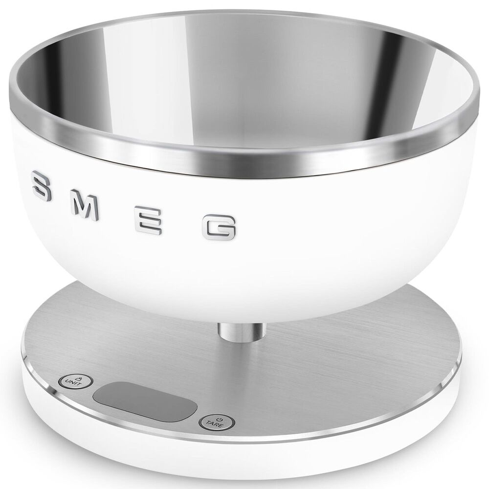 SMEG Collezione Kitchen Scale in White and Polished Chrome, , large