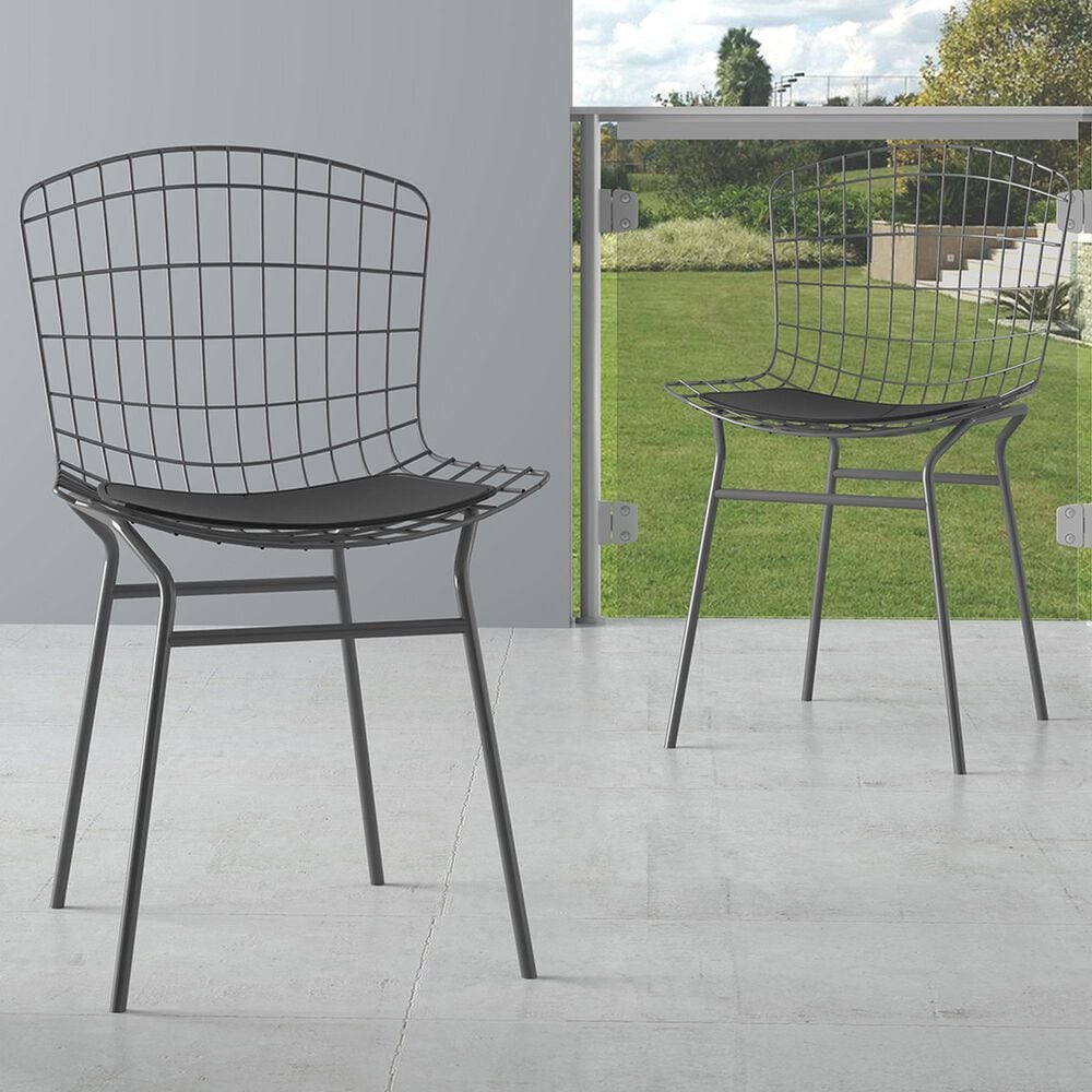 Dayton Madeline 2-Piece Chair with Seat Cushion Set in Charcoal Grey/Black, , large