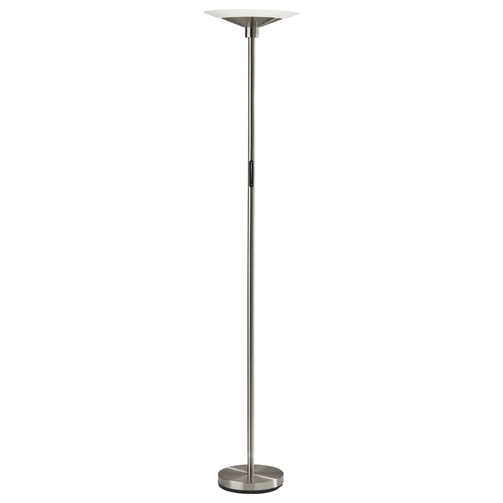 Adesso Solar LED Torchiere in Brushed Steel, , large