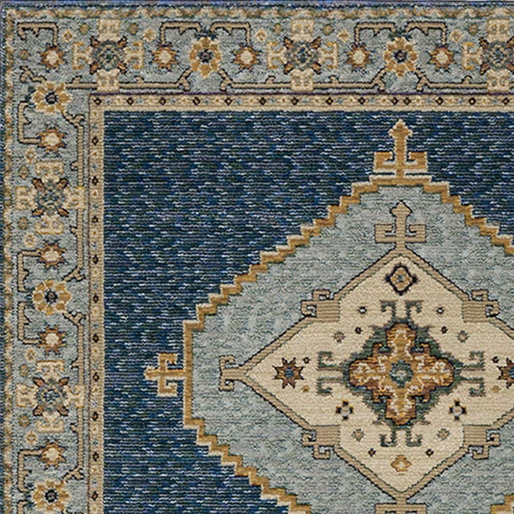Oriental Weavers Andorra 5&#39;3&quot; x 7&#39;3&quot; Blue and Gold Area Rug, , large