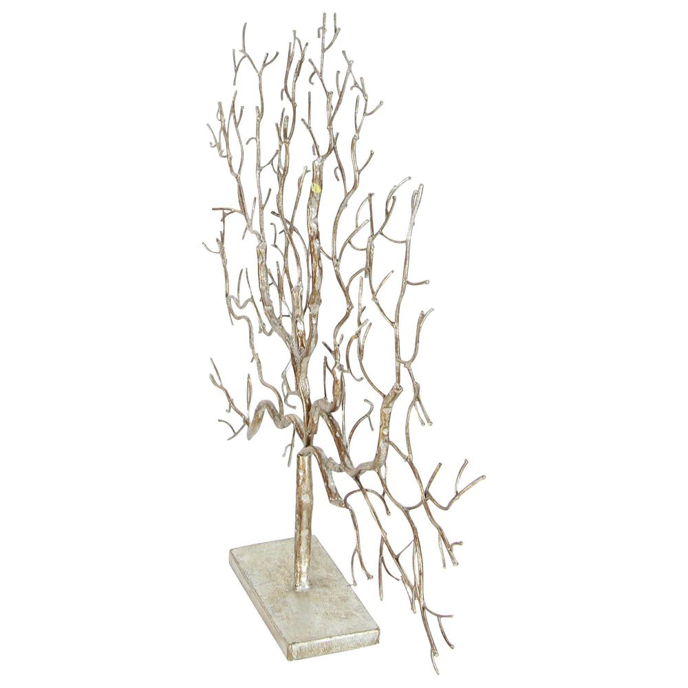 Maple and Jade 24&quot; x 32&quot; Winter Tree Sculpture in Silver and Gold, , large
