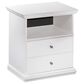 Ashley Bostwick Shoals 1-Drawer Nightstand in White, , large