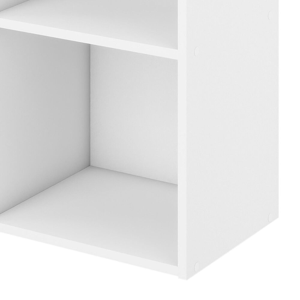 HOMLUX 3-Tier Bookcase with Decorative Open Shelves in White, , large
